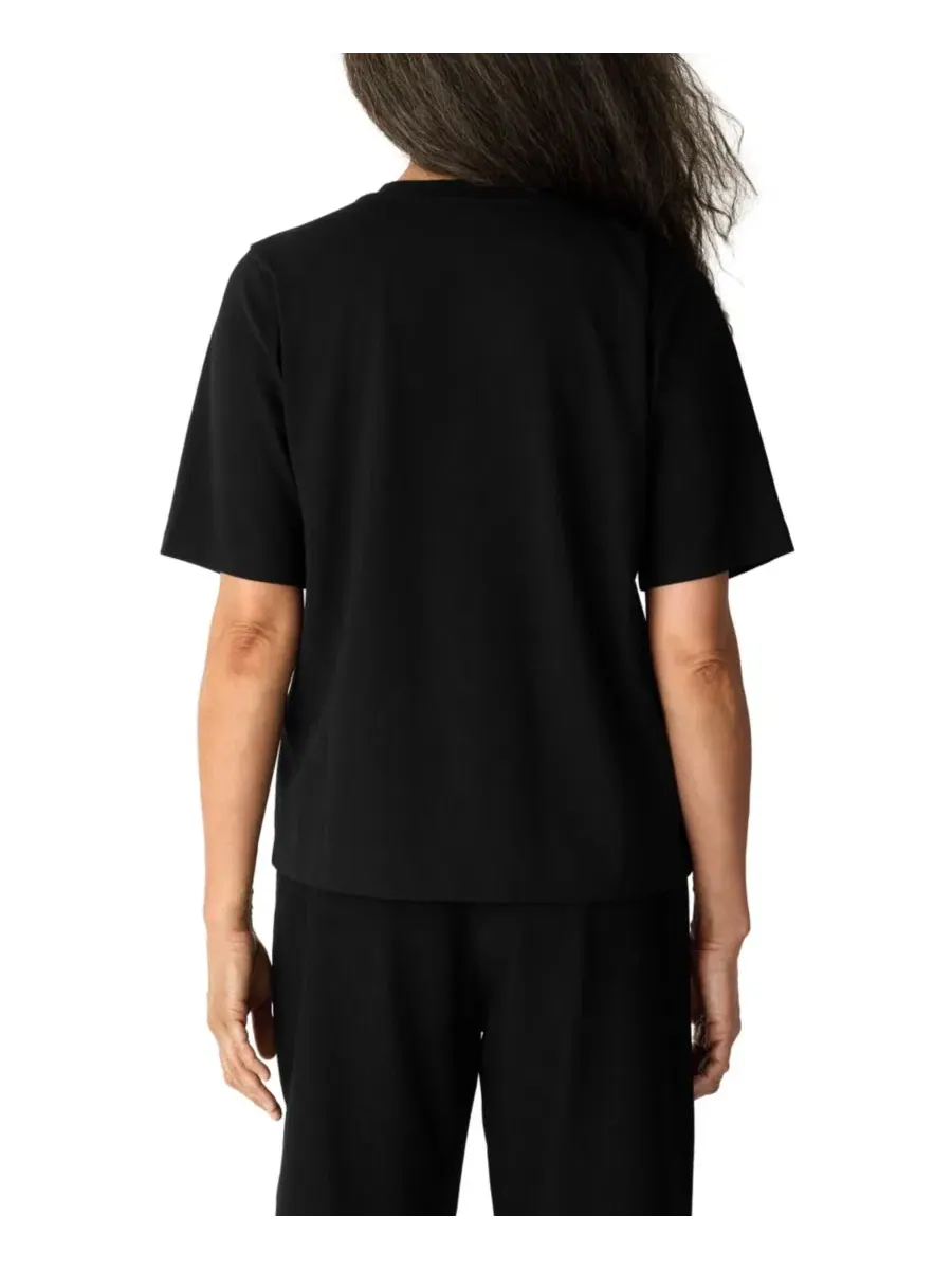 Футболка с коротким рукавом, модель Extra-Fine Ponte Crewneck Eileen Fisher — изображение 3 из 12, черный