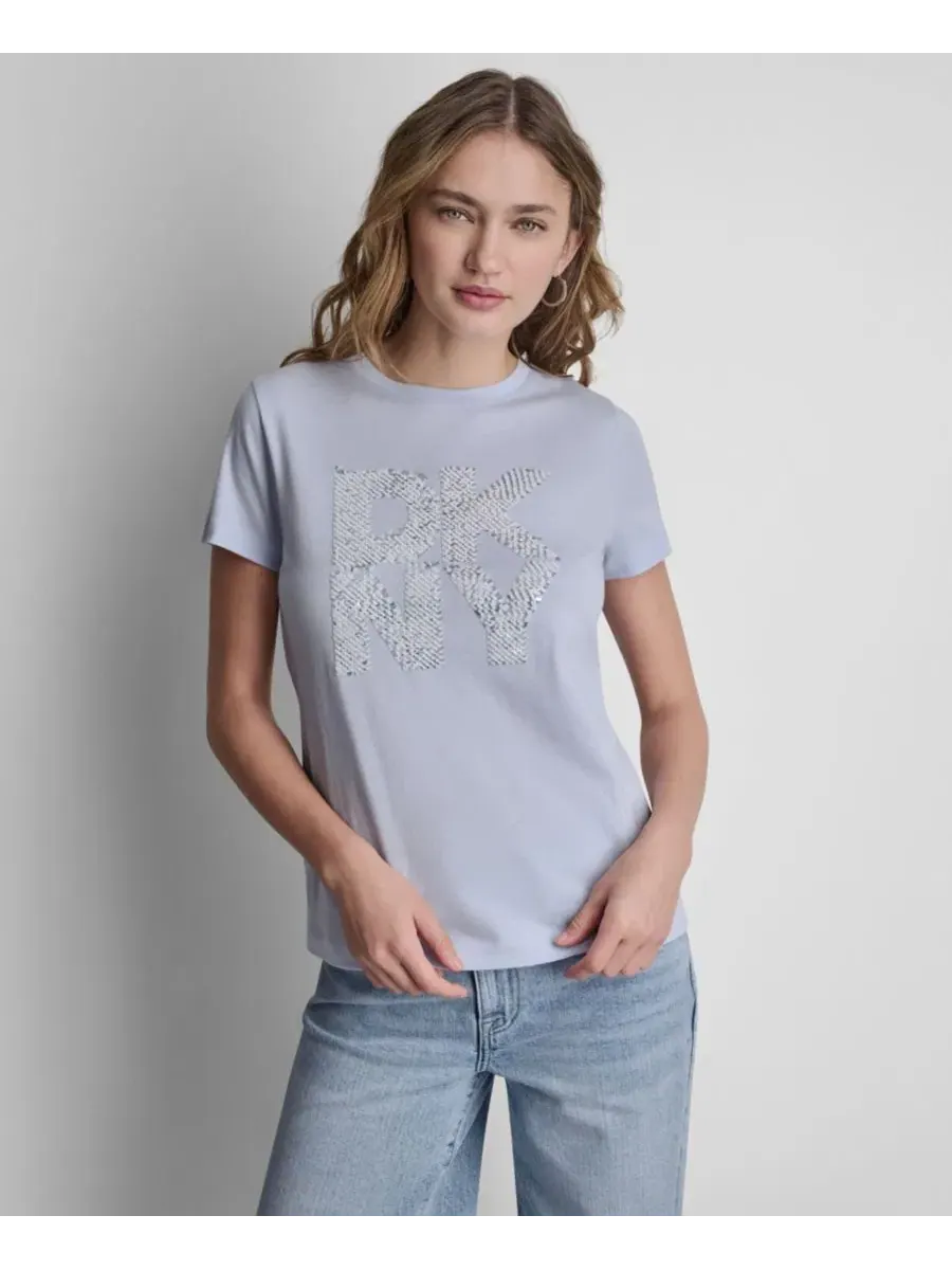 Футболка женская с коротким рукавом, с пайетками DKNY Jeans