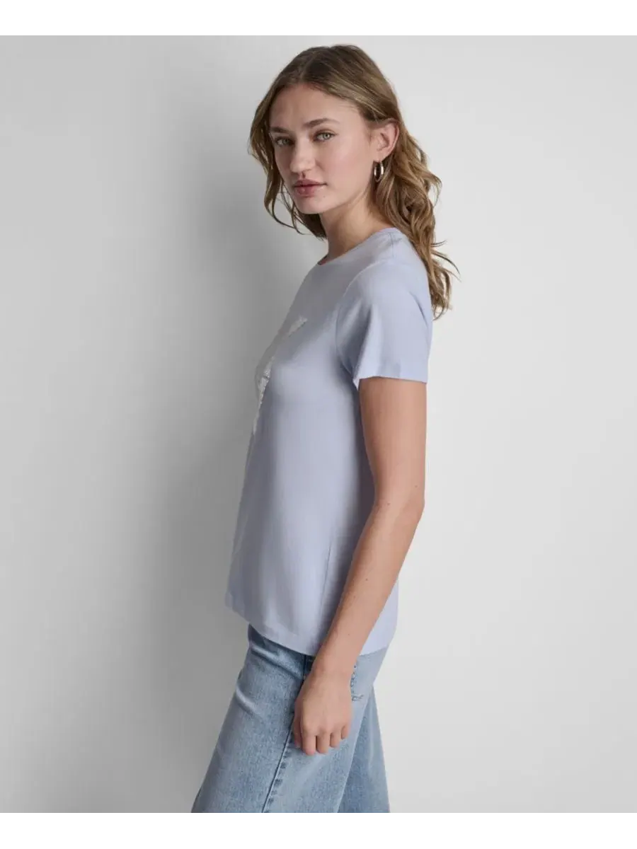 Футболка женская с коротким рукавом, с пайетками DKNY Jeans — изображение 4 из 5