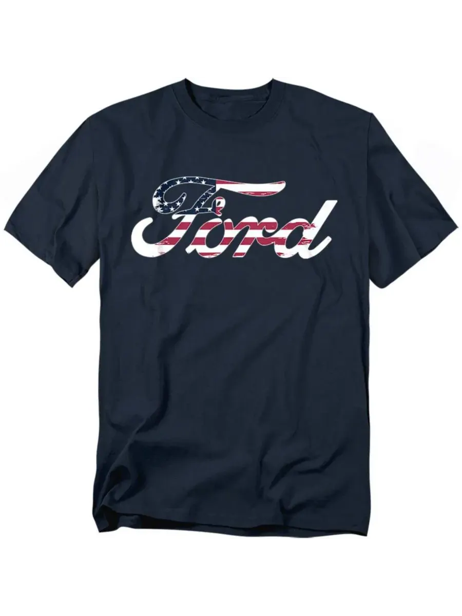 Футболка с длинным рукавом Ford Flag Logo Mustang — изображение 1 из 3, темно-синий
