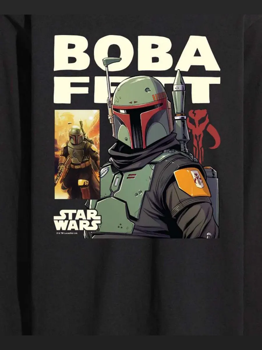 Футболка с длинным рукавом с принтом Boba Fett Comic AIRWAVES — изображение 3 из 3, черный