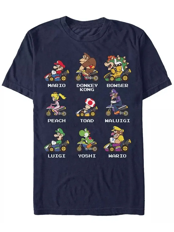 Футболка с коротким рукавом для мужчин Nintendo Mario Kart Character Choice Fifth Sun — изображение 1 из 1, темно-синий