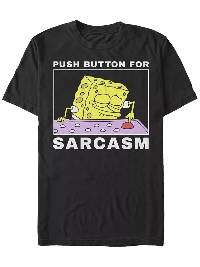 Мужская футболка с коротким рукавом и принтом «Сарказм» Fifth Sun — изображение 1 из 1, черный