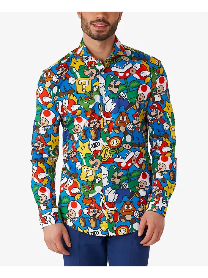 Мужская лицензированная рубашка Nintendo Super Mario OppoSuits — изображение 1 из 2, мульти
