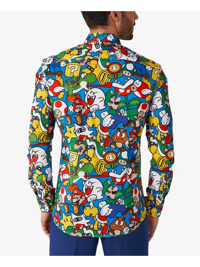 Мужская лицензированная рубашка Nintendo Super Mario OppoSuits — изображение 2 из 2, мульти
