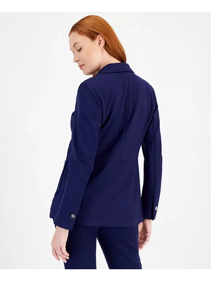 Женский двубортный жакет из искусственной кожи Anne Klein — изображение 4 из 4