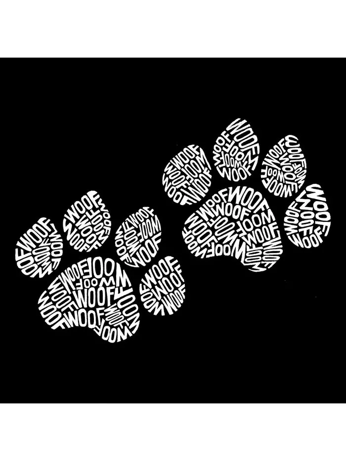 Футболка с длинным рукавом «Word Art» для мужчин — принты лапок Гав LA Pop Art — изображение 2 из 2, черный
