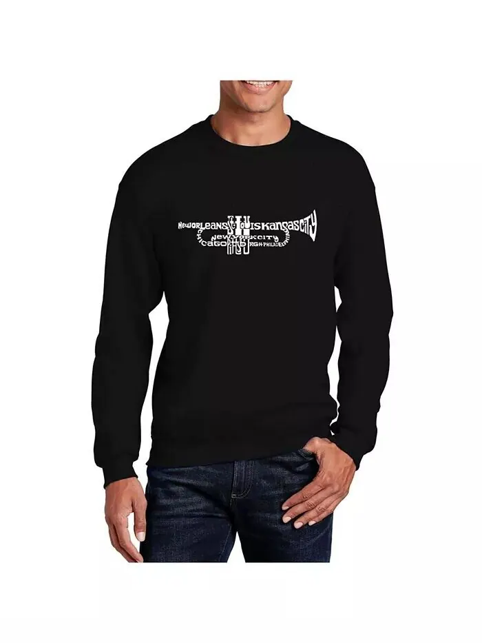 Мужская толстовка Word Art Trumpet с круглым вырезом LA Pop Art — изображение 1 из 2, черный