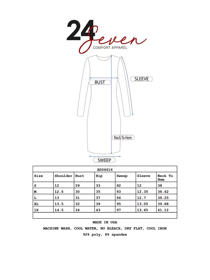 Женское платье трапеция с рукавами три четверти 24seven Comfort Apparel — изображение 4 из 4, фиолетовый