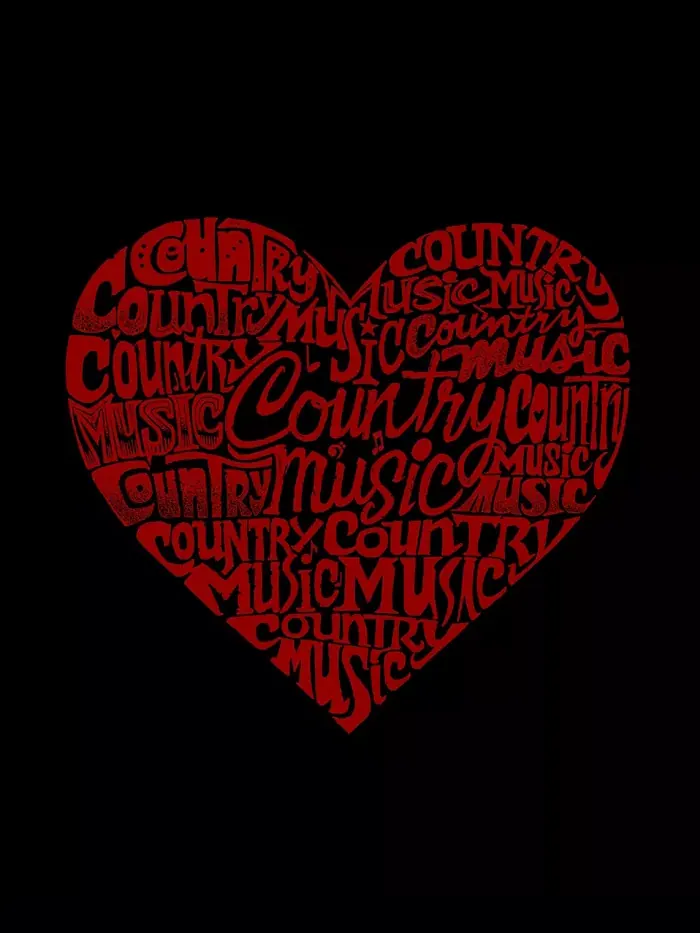 Мужская толстовка с капюшоном "Country Music Heart Word Art" LA Pop Art — изображение 2 из 2, серый