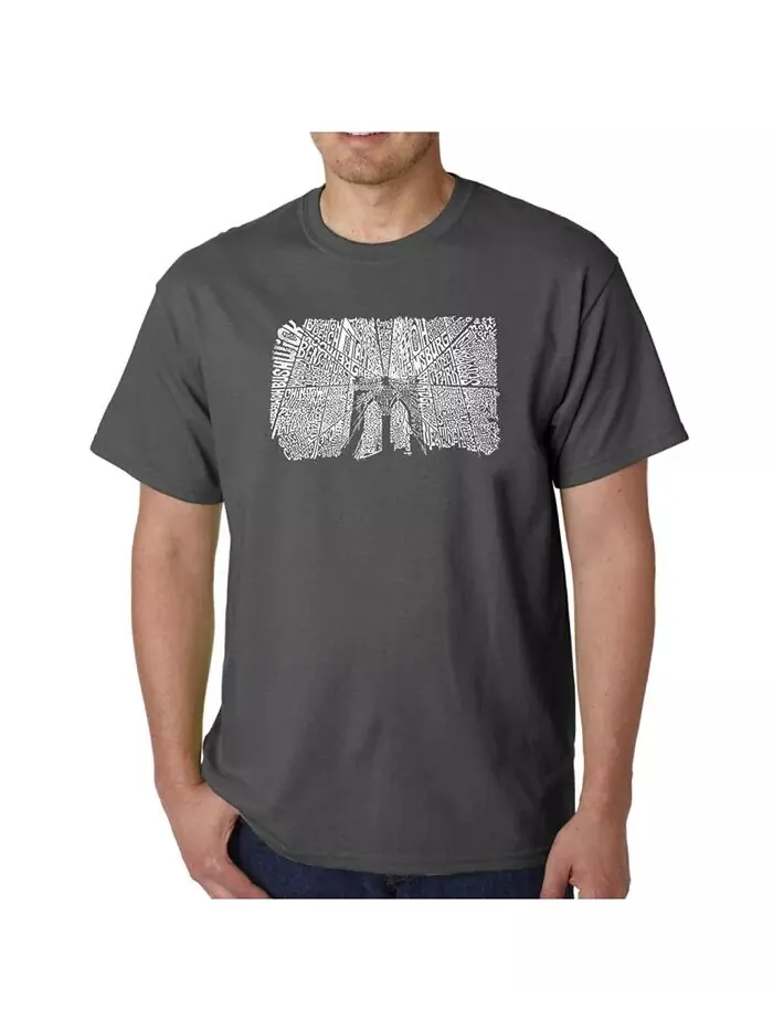 Футболка мужская Word Art - Brooklyn Bridge LA Pop Art — изображение 1 из 2, серый