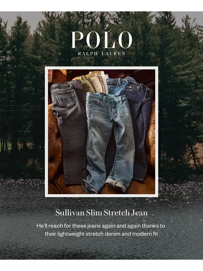 Узкие эластичные джинсы Sullivan для малышей и маленьких мальчиков Polo Ralph Lauren — изображение 11 из 11, черный