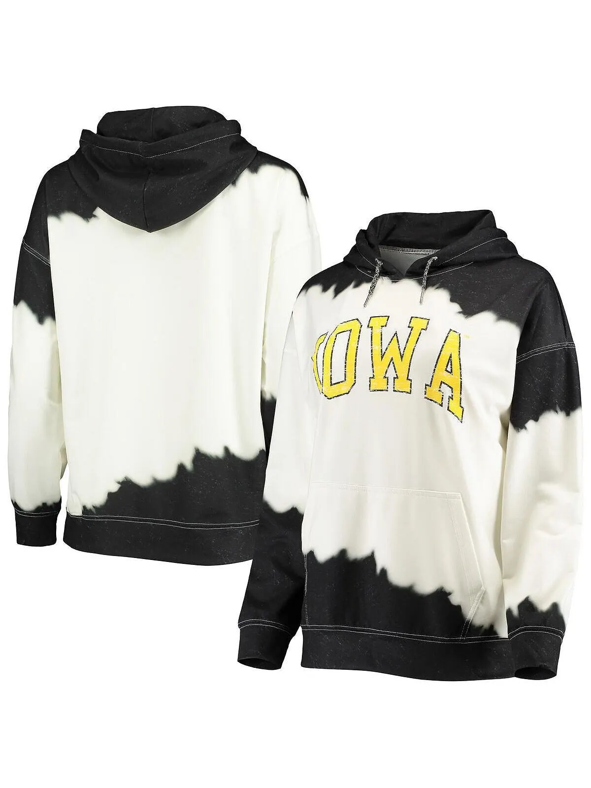 Женский белый и черный пуловер с капюшоном Iowa Hawkeyes For the Fun