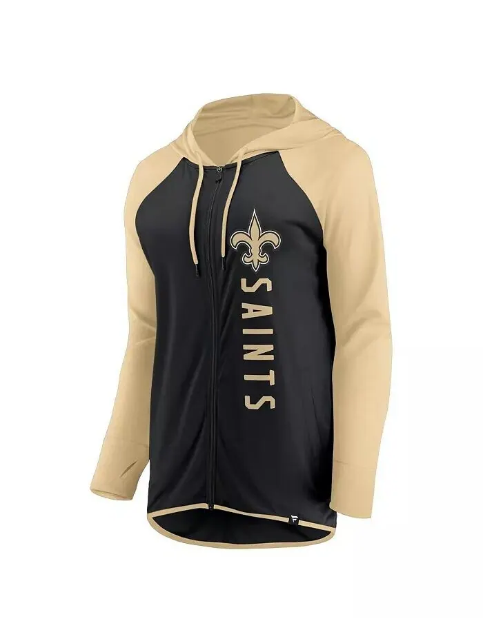 Женская черная, золотистая толстовка с молнией во всю длину New Orleans Saints Forever Fan Fanatics — изображение 3 из 3