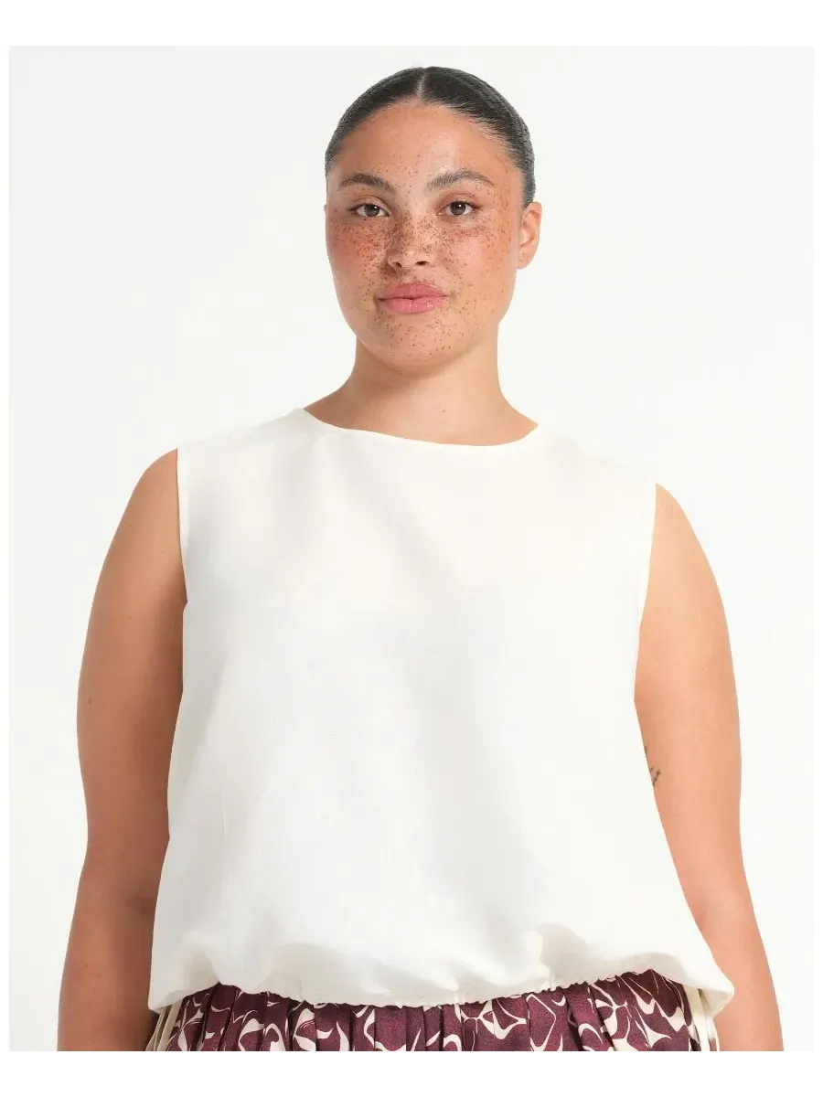 Топ без рукавов с завязками Ainsley Tie-Hem Relaxed Tank Top ESTELLE — прозрачный