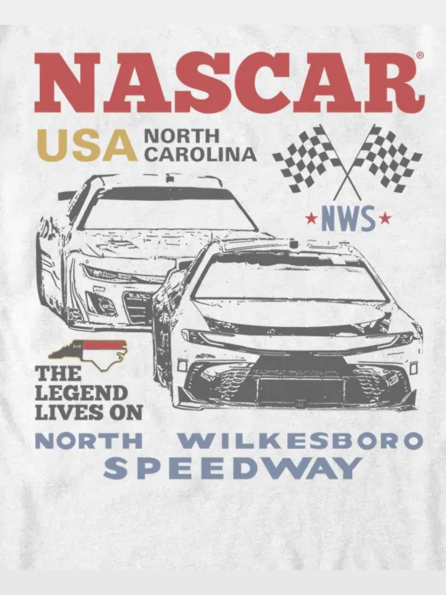 Футболка с принтом NASCAR Trio Racer Fifth Sun — изображение 3 из 3, белый