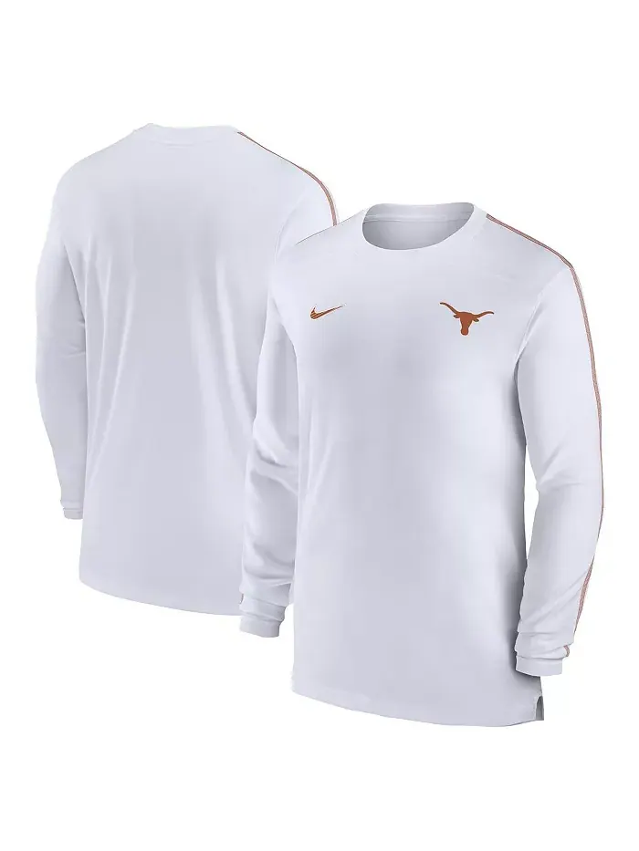 Мужская футболка с длинным рукавом Texas Longhorns 2024 Sideline Coach UV Performance Nike — изображение 1 из 5