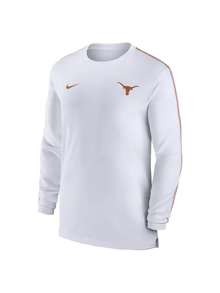 Мужская футболка с длинным рукавом Texas Longhorns 2024 Sideline Coach UV Performance Nike — изображение 2 из 5