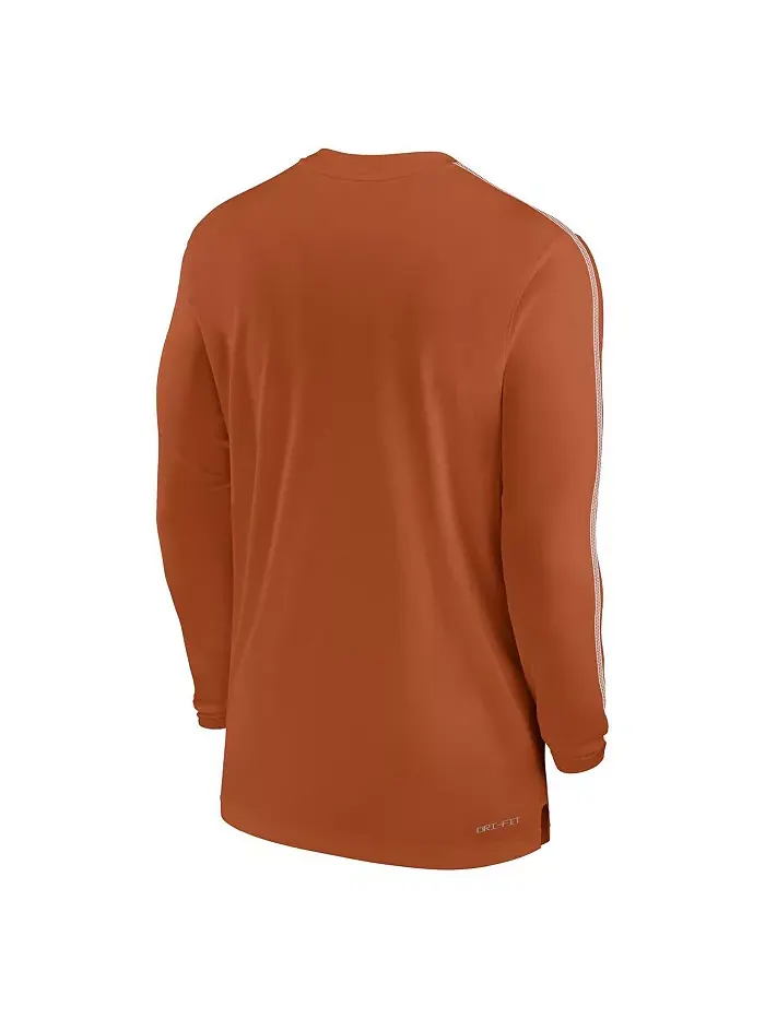 Мужская футболка с длинным рукавом Texas Longhorns 2024 Sideline Coach UV Performance Nike — изображение 4 из 5