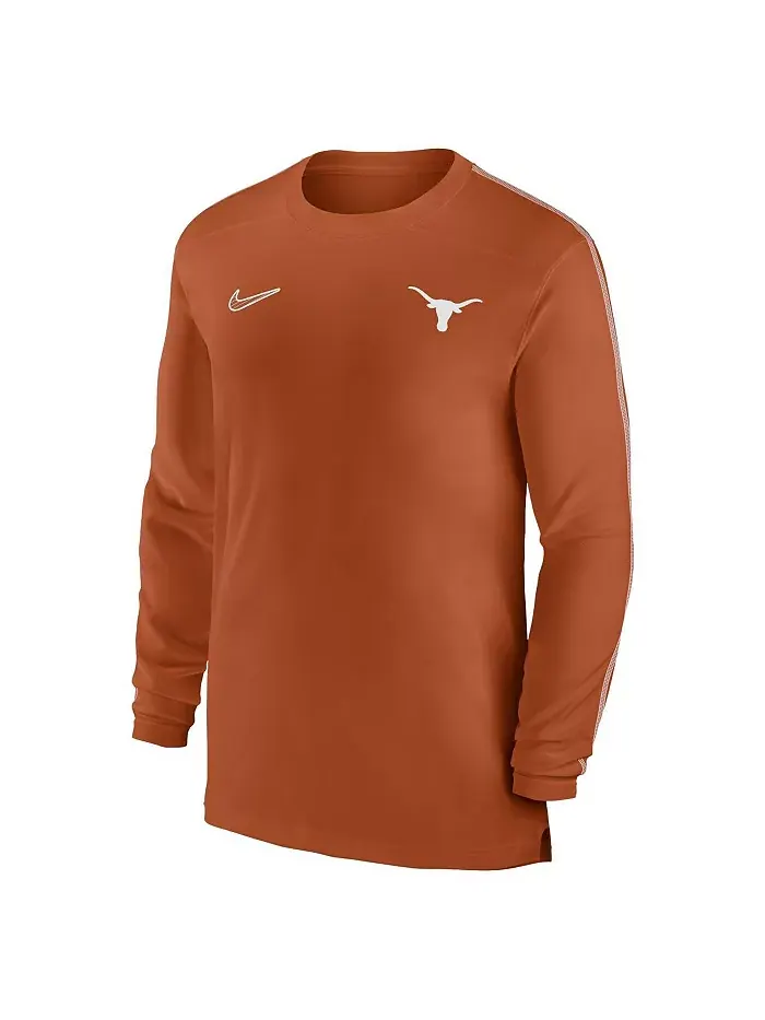 Мужская футболка с длинным рукавом Texas Longhorns 2024 Sideline Coach UV Performance Nike — изображение 5 из 5