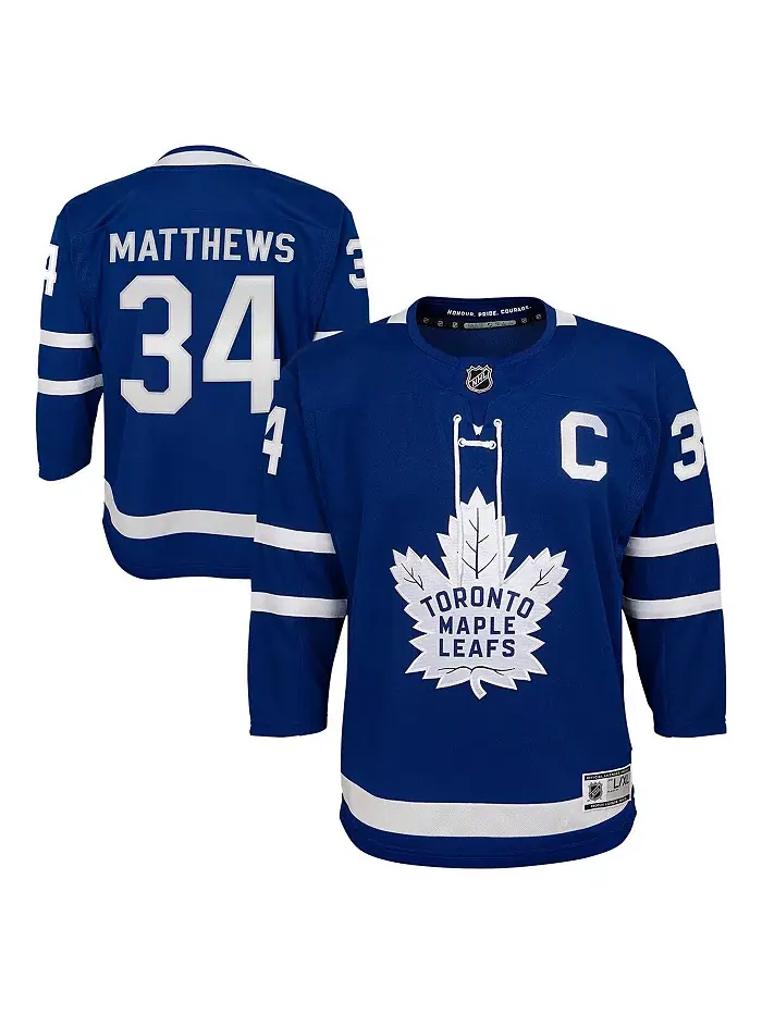 Домашняя игровая джерси Toronto Maple Leafs для старших мальчиков и девочек Auston Matthews — изображение 1 из 3, синий