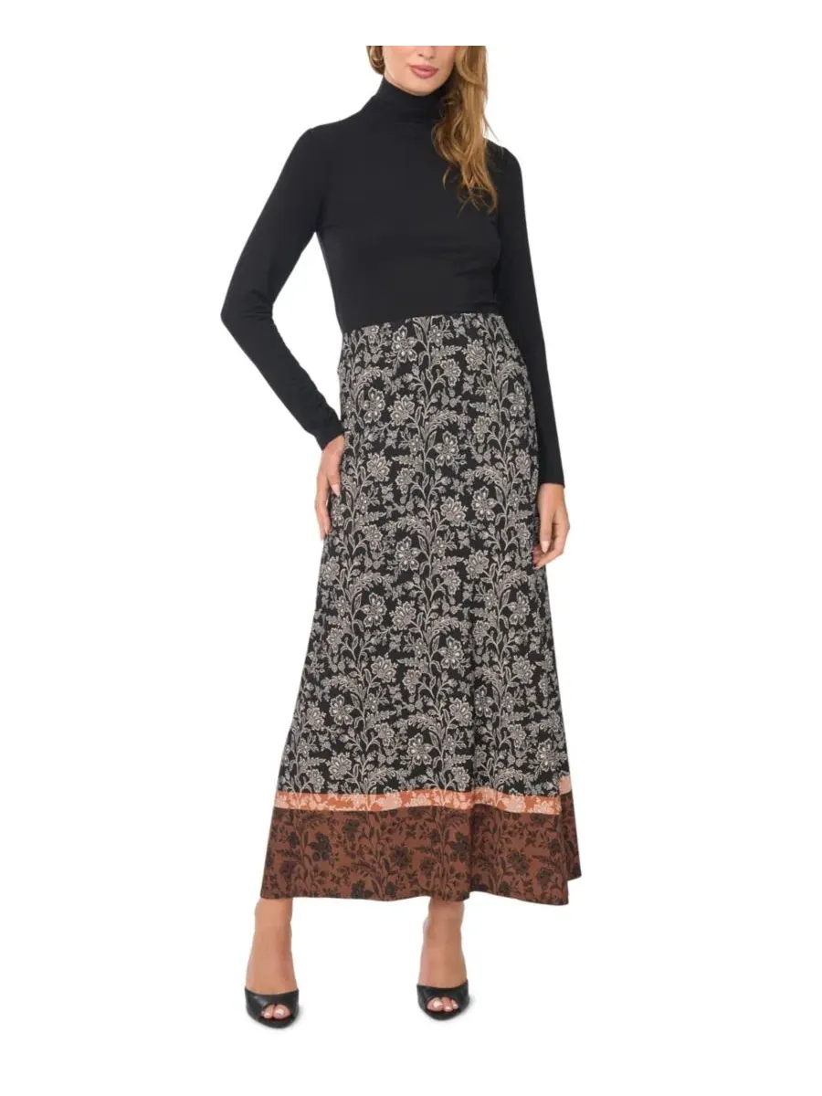 Юбка макси с цветочным принтом, на резинке Vince Camuto — изображение 2 из 5, какао