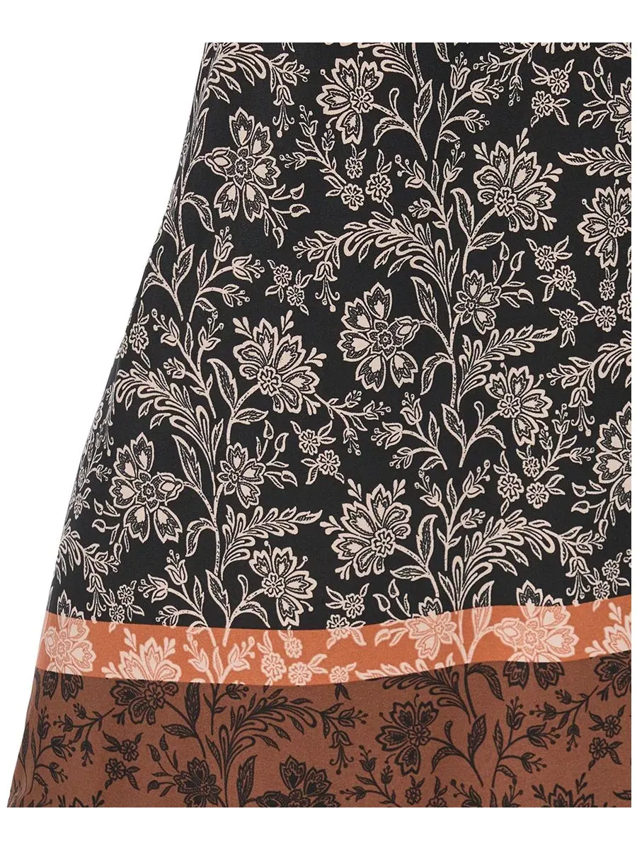 Юбка макси с цветочным принтом, на резинке Vince Camuto — изображение 5 из 5, какао