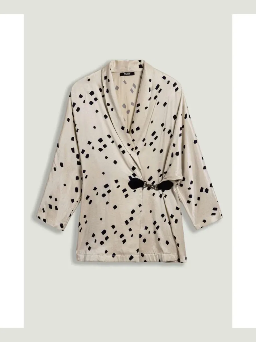 Женский жакет-кимоно с принтом, модель Printed Wrap Jacket NOCTURNE — изображение 5 из 7, мульти