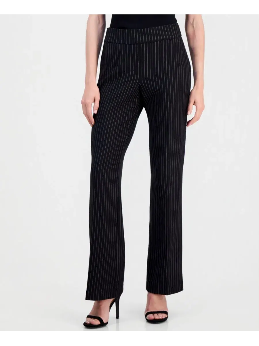 Комплект из топа без рукавов и брюк, модель Pinstriped Zip-Front Sleeveless Top & Mid Rise Pull-On — изображение 1 из 4