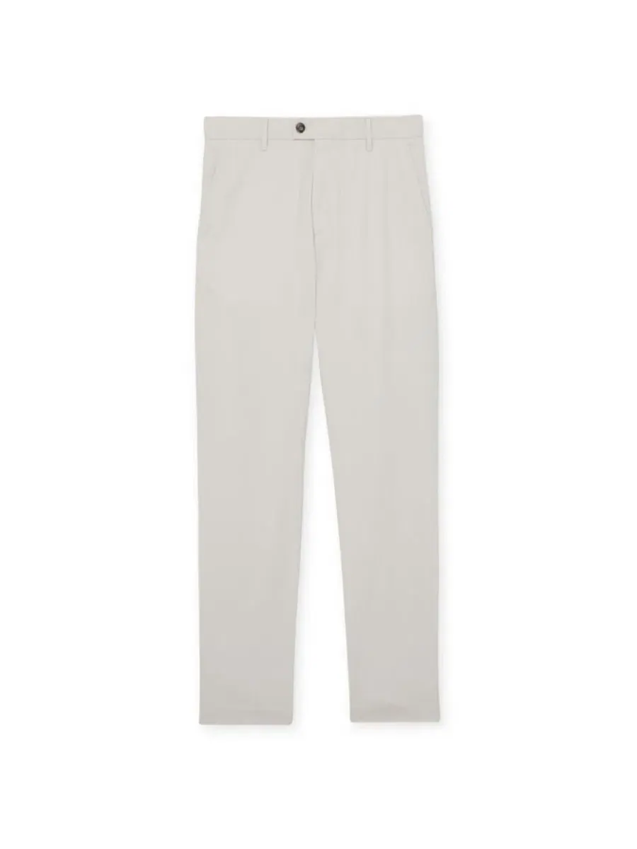 Брюки чинос из хлопкового пике Slim Fit Dobby Cotton Pique Chino Pants REISS — изображение 3 из 5, белый