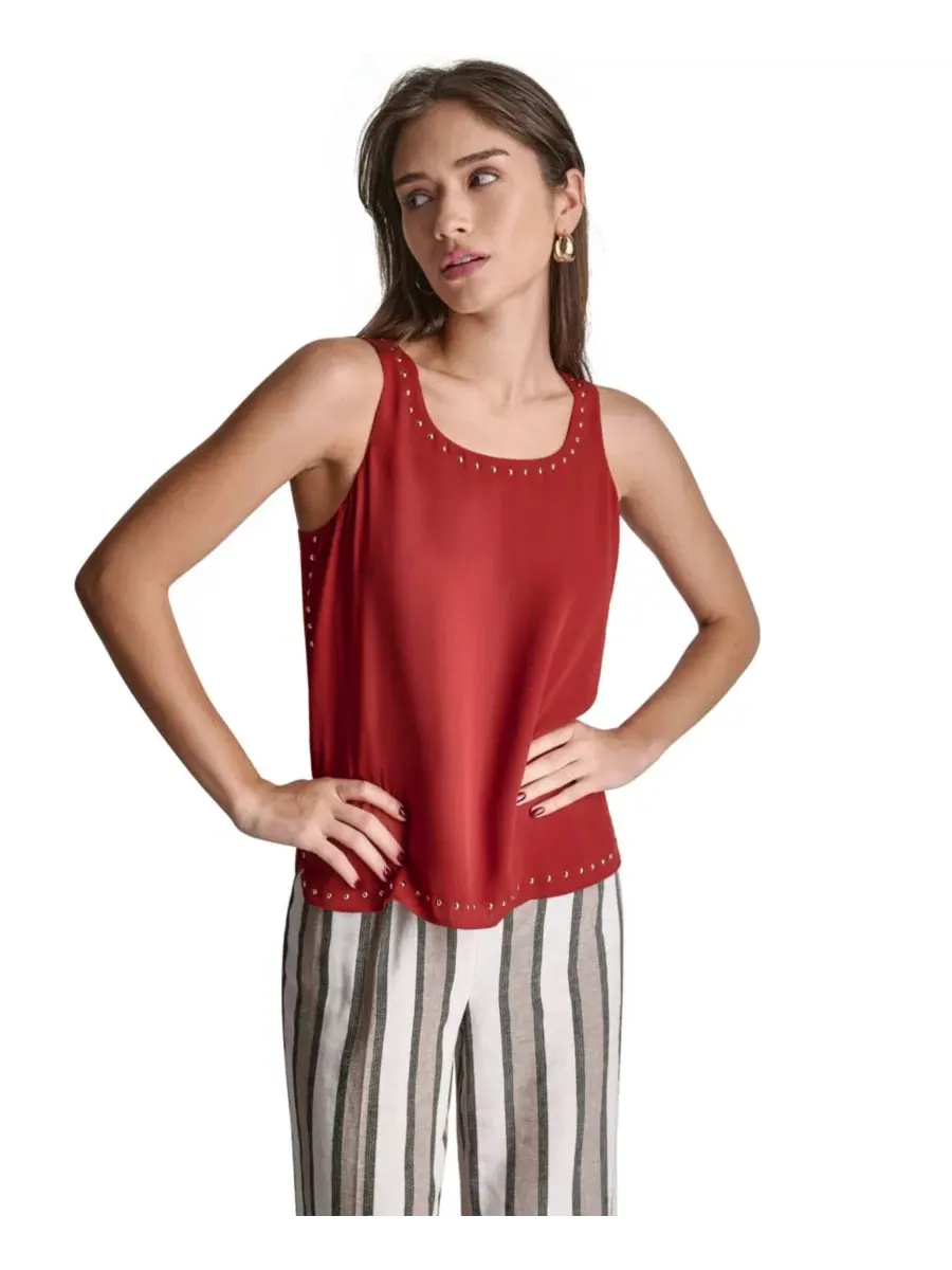 Топ без рукавов с блестками BCBG, Mesa Rust — изображение 1 из 7