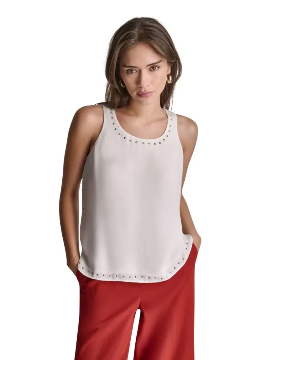 Топ без рукавов с блестками BCBG — изображение 1 из 7, белый