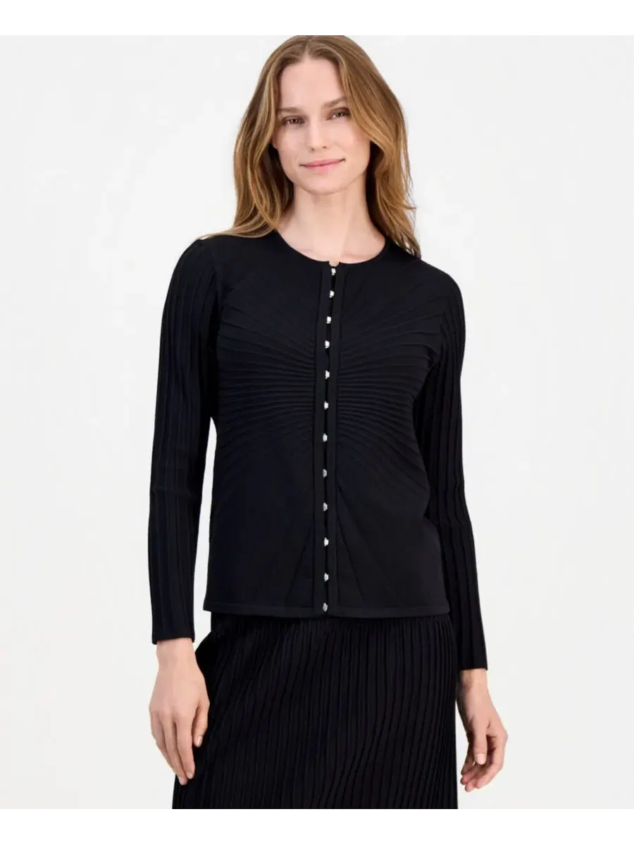 Кардиган с лодочкой и узором солнца Anne Klein