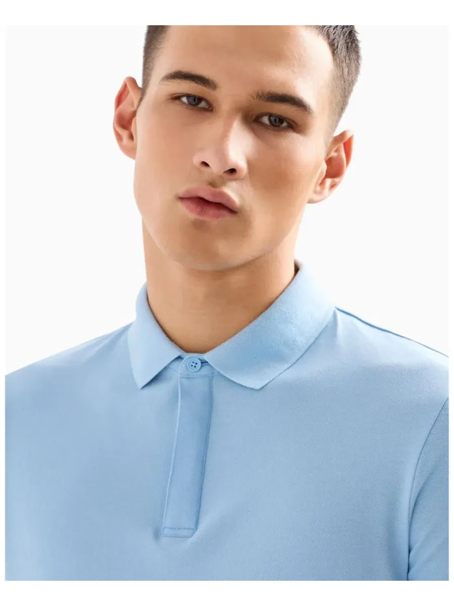 Поло с принтом-логотипом A|X Armani Exchange — изображение 2 из 4, синий