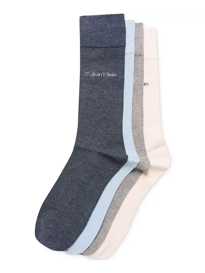 Мужские носки-следки 4 пары плоской вязки Calvin Klein — изображение 1 из 2, мульти