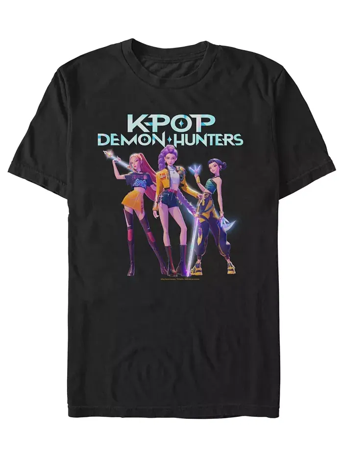 Мужская футболка K-Pop Demon Hunters Hero Group Fifth Sun — изображение 1 из 3, черный