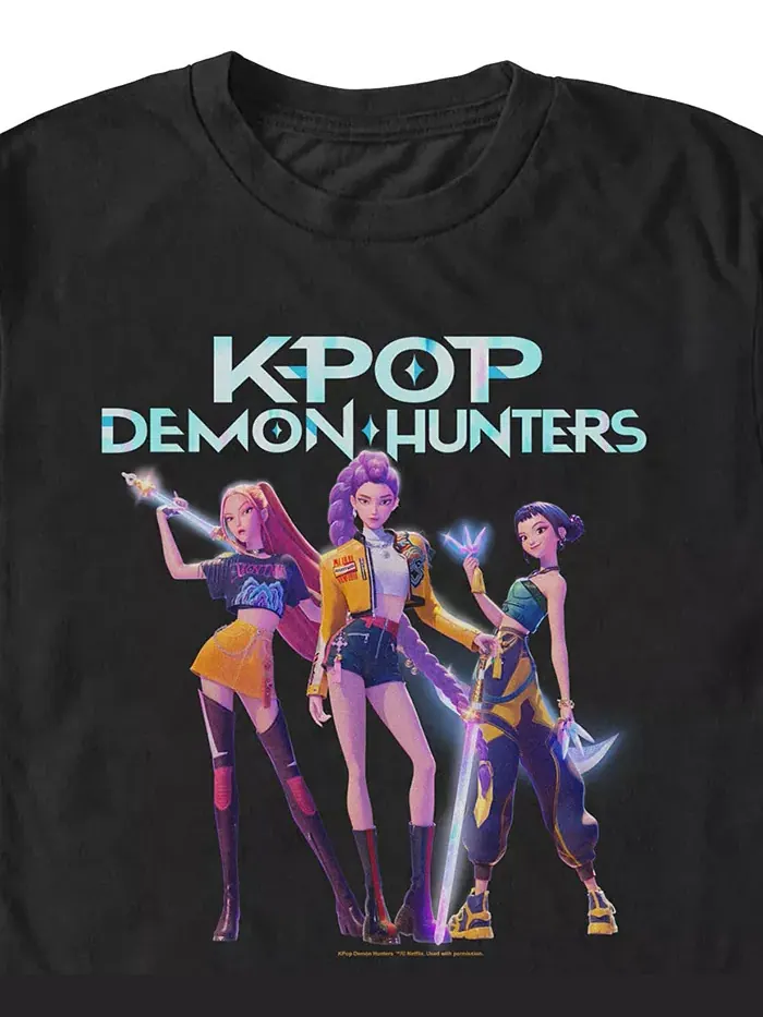 Мужская футболка K-Pop Demon Hunters Hero Group Fifth Sun — изображение 2 из 3, черный