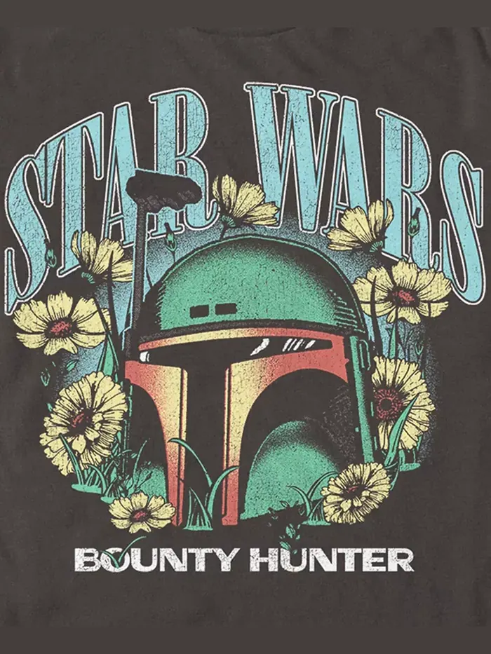 Мужская футболка Boba Floral с коротким рукавом Star Wars — изображение 3 из 3, серый