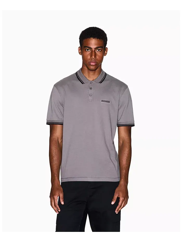 Мужская уютная поло с воротником из пике A|X Armani Exchange — изображение 1 из 1, бежевый/бежевый