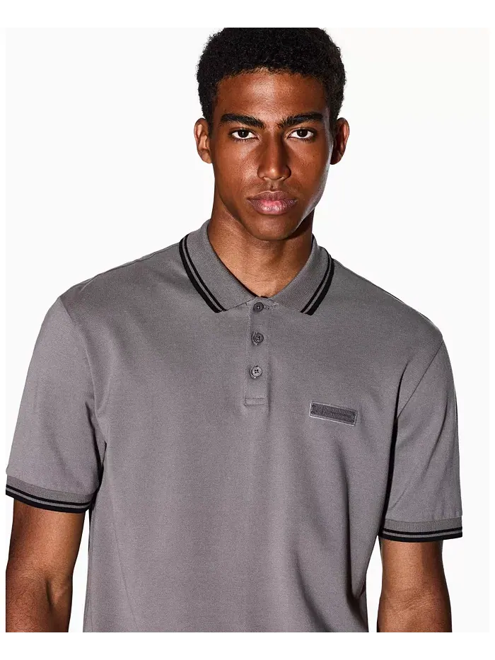 Мужская уютная поло с воротником из пике A|X Armani Exchange — изображение 4 из 5, серый
