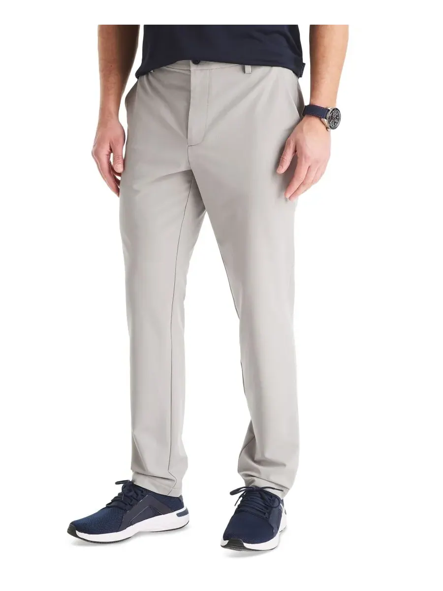 Мужские спортивные брюки Signature Slim-Fit с плоским передним краем Nautica — изображение 1 из 4, серый