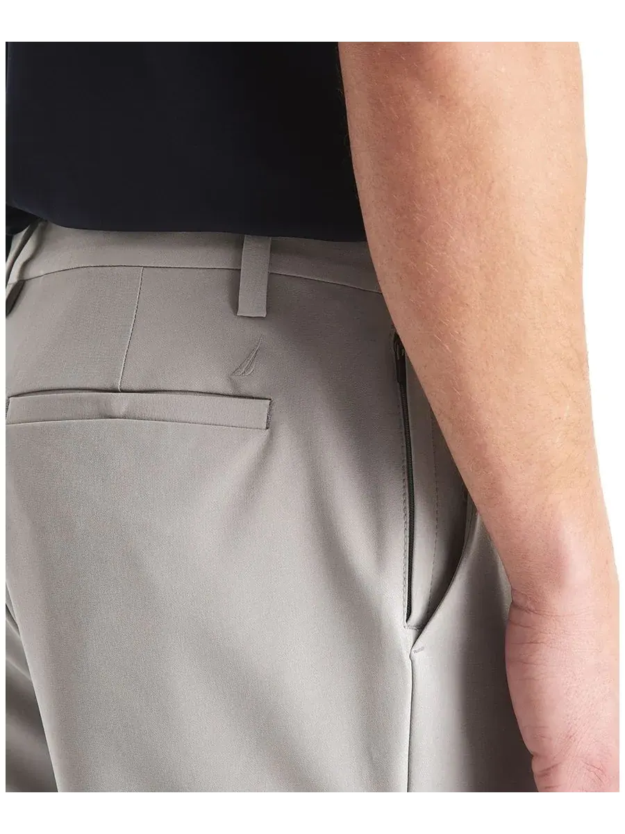 Мужские спортивные брюки Signature Slim-Fit с плоским передним краем Nautica — изображение 3 из 4, серый