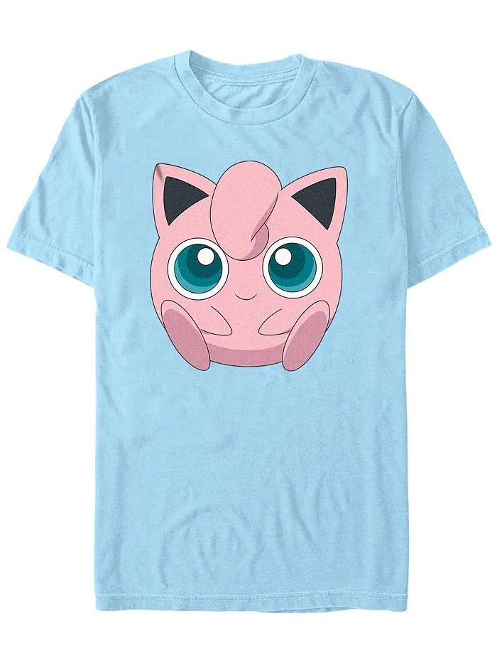 Мужская футболка с короткими рукавами и наполненным лицом Pokemon Jigglypuff Fifth Sun — изображение 1 из 1, светлый синий