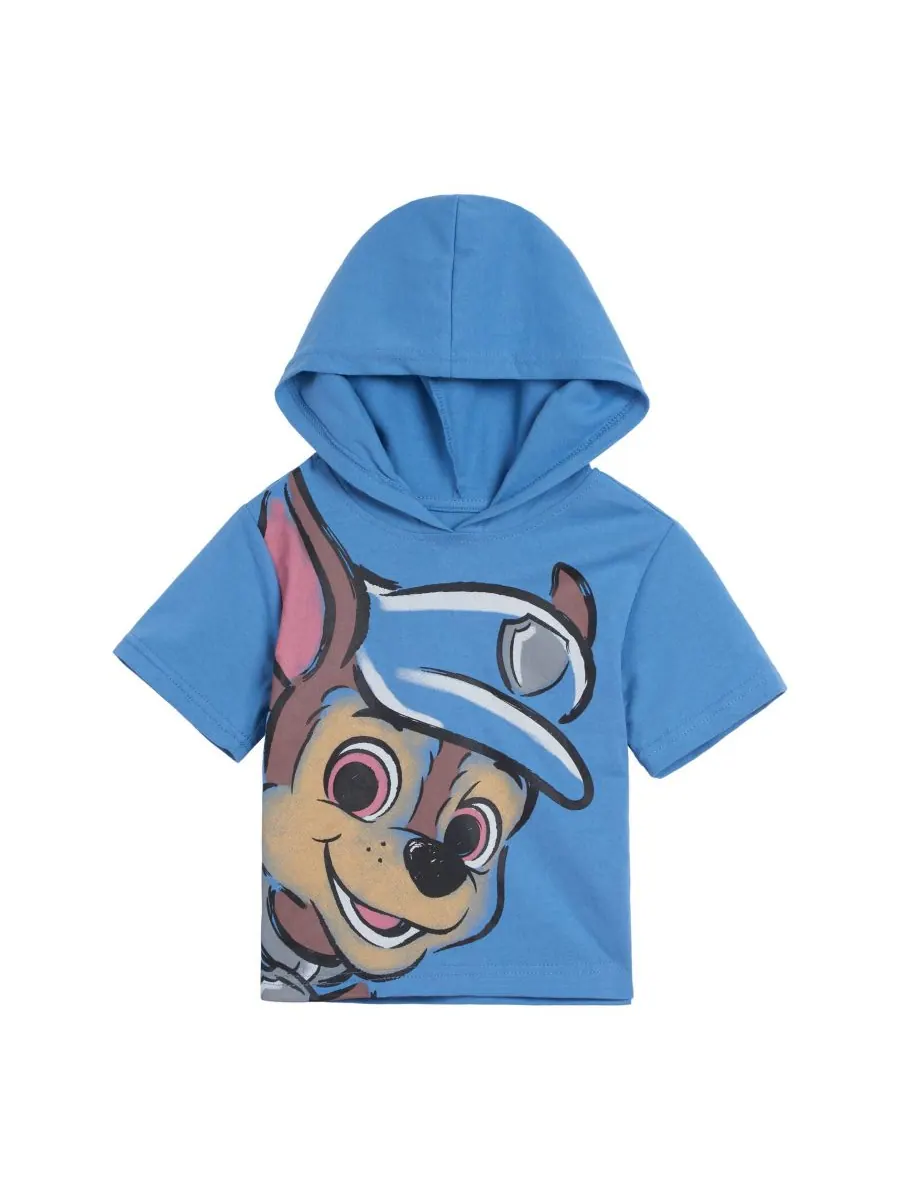Детская толстовка с капюшоном и шорты из французской махровой ткани Paw Patrol, Blue, chase / — изображение 2 из 6, синий