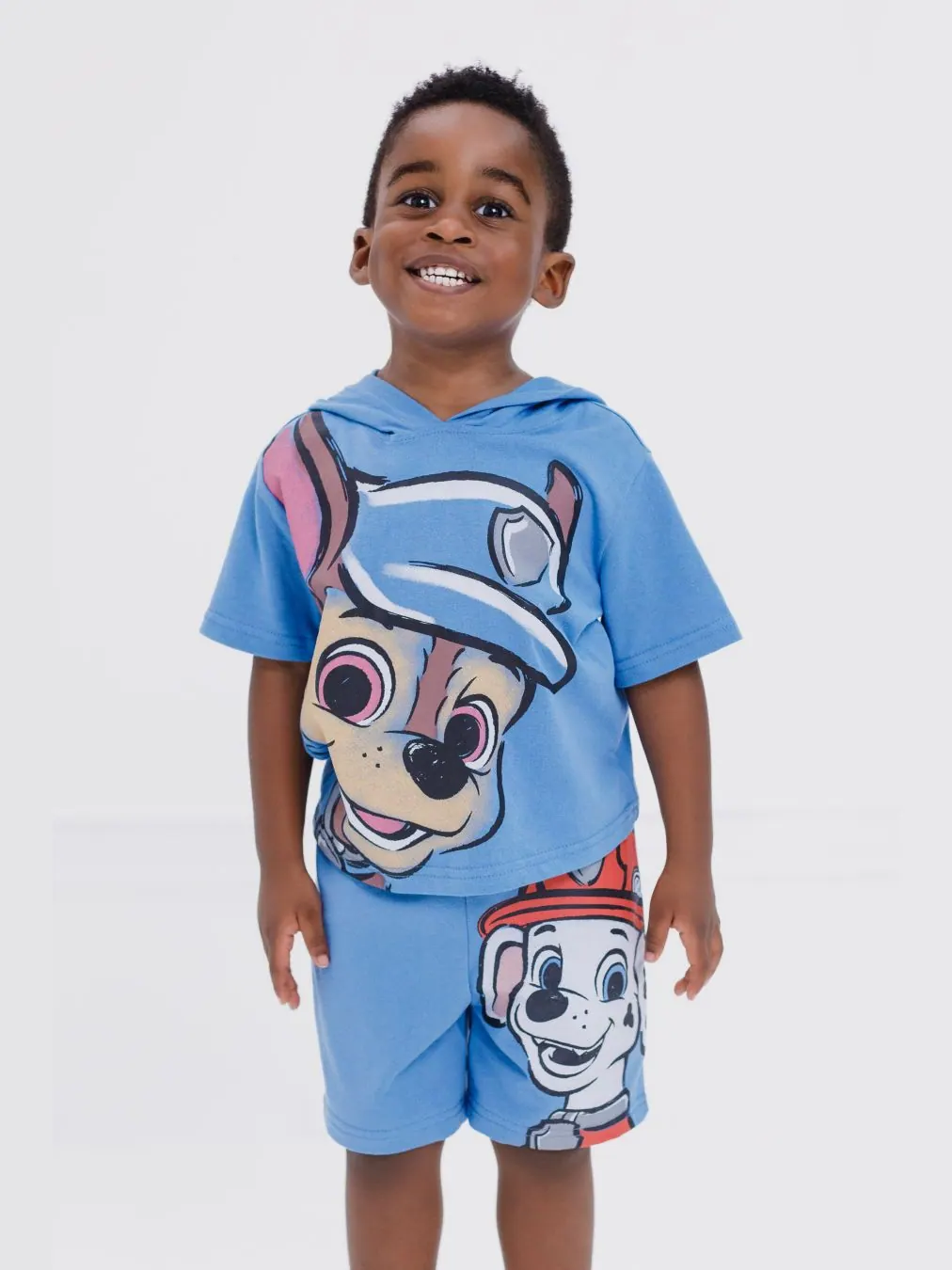 Детская толстовка с капюшоном и шорты из французской махровой ткани Paw Patrol, Blue, chase / — изображение 3 из 6, синий