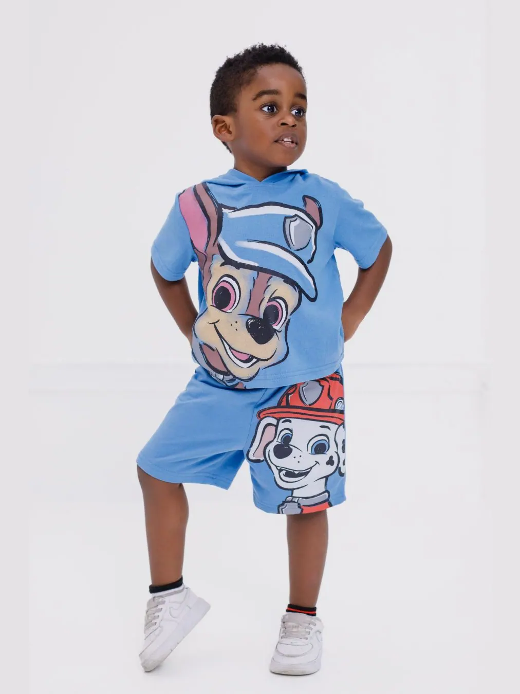 Детская толстовка с капюшоном и шорты из французской махровой ткани Paw Patrol, Blue, chase / — изображение 6 из 6, синий