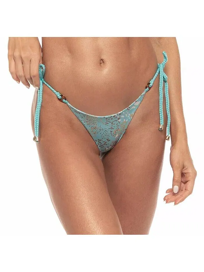 Женские двусторонние плетеные плавки бикини с завязками по бокам Guria Beachwear — изображение 1 из 3, бирюзовый