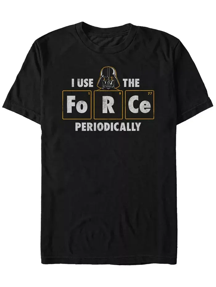Футболка мужская Star Wars Classic Darth Vader I Use The Force Periodically с коротким рукавом — изображение 1 из 1, черный