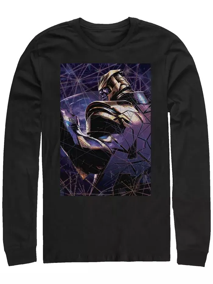 Мужская футболка Marvel Avengers Endgame Thanos Galaxy Shattered Glass с длинным рукавом Fifth Sun — изображение 1 из 1