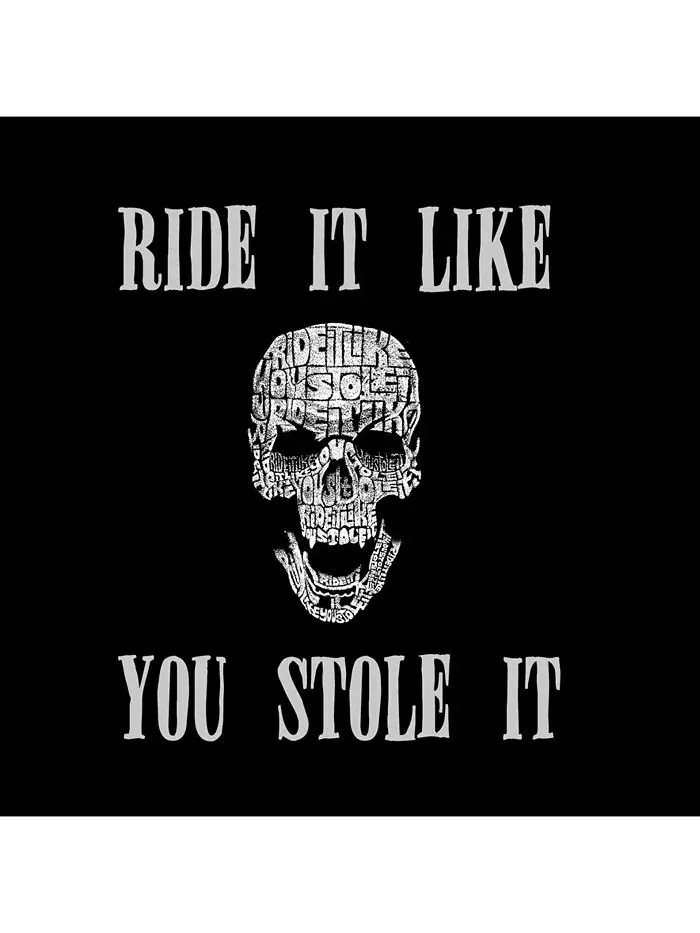 Футболка с длинным рукавом с надписью Word Art для мужчин - Ride It Like You Stole It LA Pop Art — изображение 2 из 2, черный